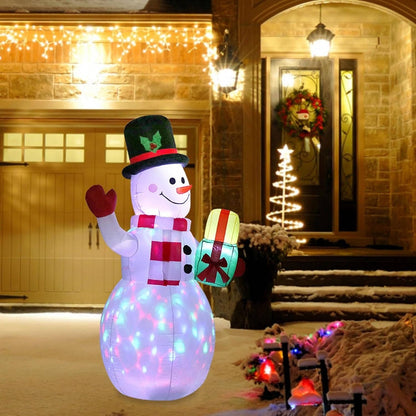 Meadow Solar Inflatable Snowman - fabric and finish detail