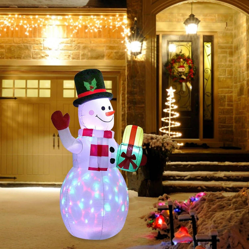 Meadow Solar Inflatable Snowman - fabric and finish detail