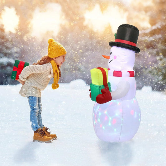 Meadow Solar Inflatable Snowman - styled view