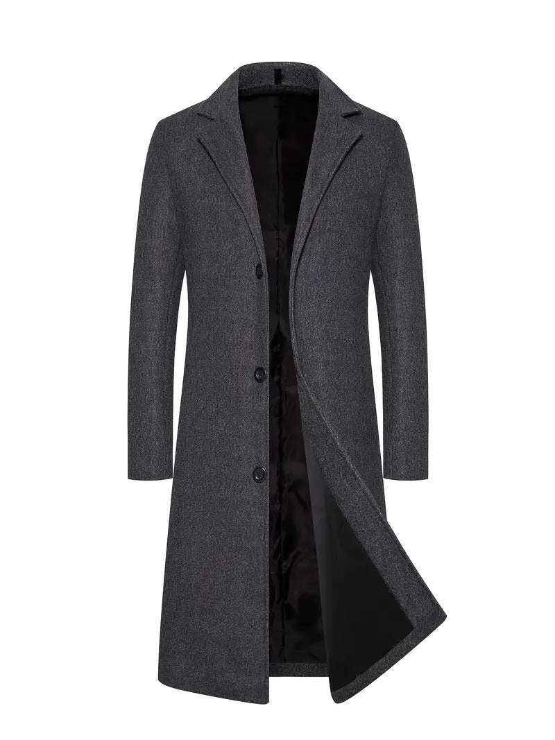 Theo Men's Wool Topcoat - back view