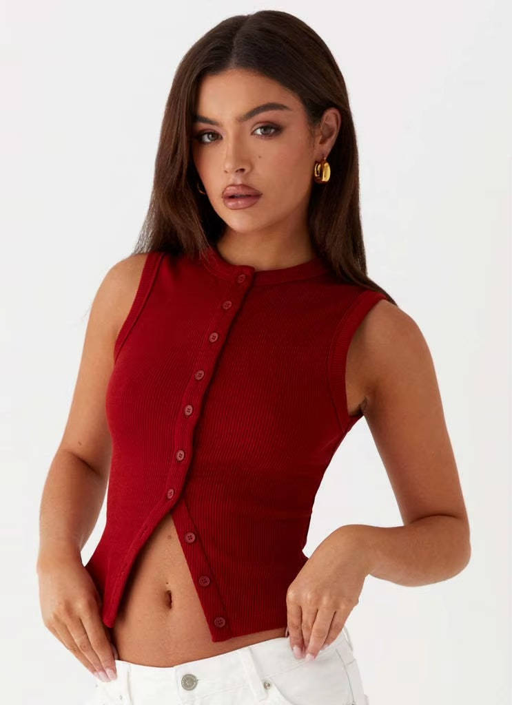 Saskia Women's Tank Top - fabric and finish detail