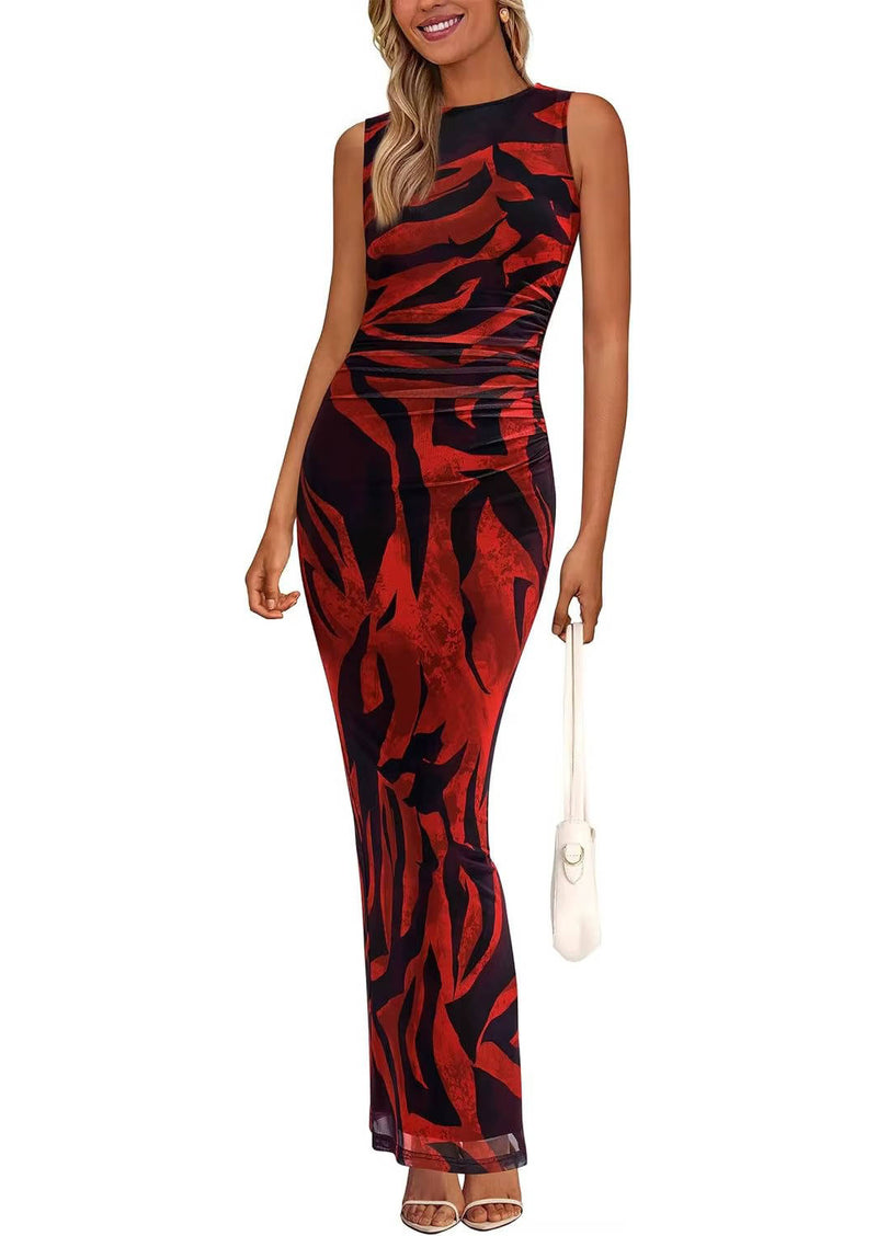 Mabel Women's Floral Maxi Dress - fabric and finish detail