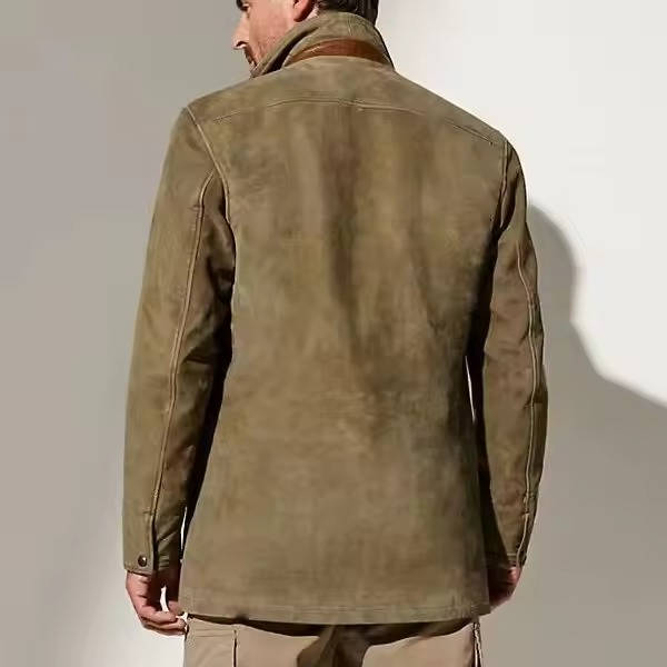 Wilder Men's Suede Blazer - fabric and finish detail