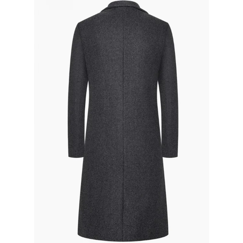 Theo Men's Wool Topcoat - full-length view