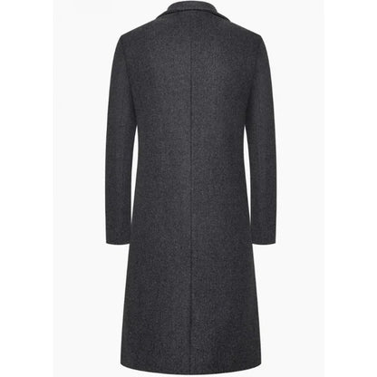 Theo Men's Wool Topcoat - full-length view
