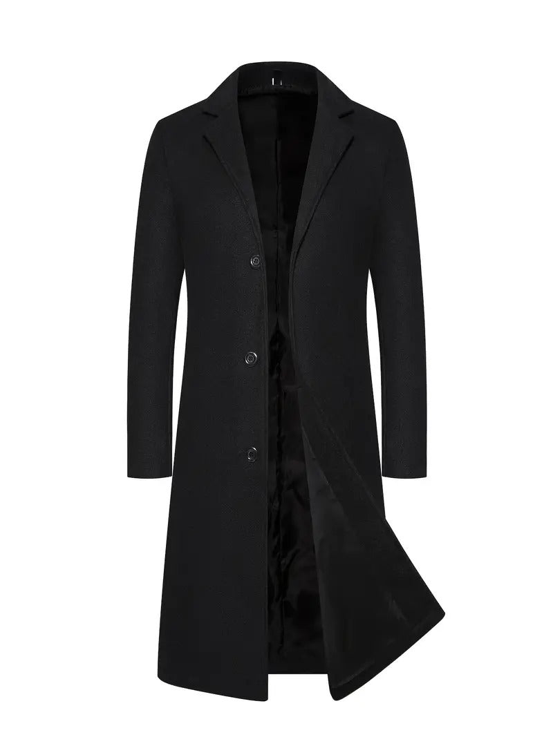 Theo Men's Wool Topcoat - styled view