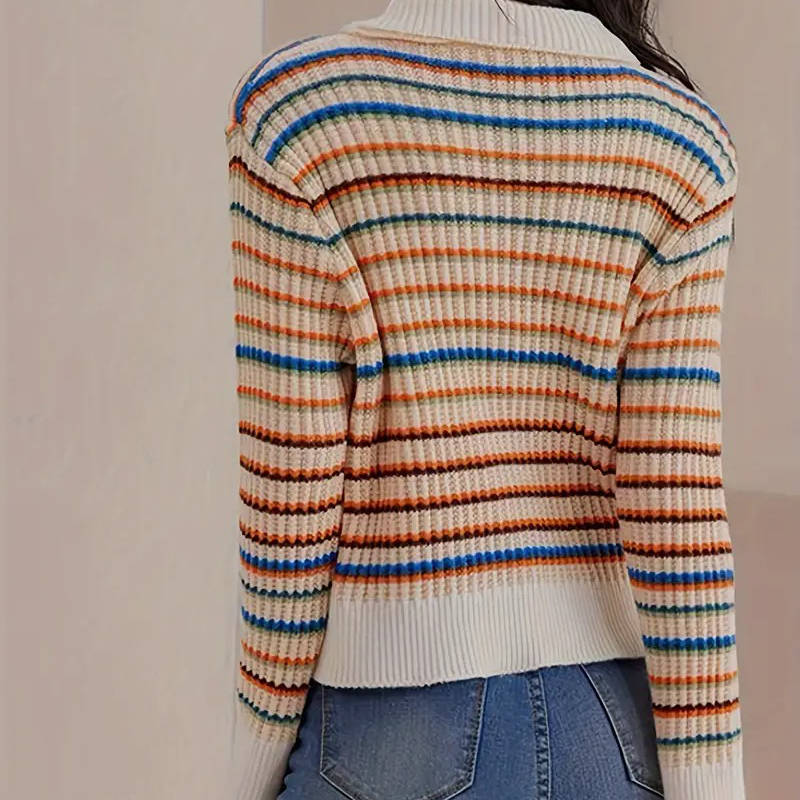 Tilda Women's Striped Cardigan - full-length view