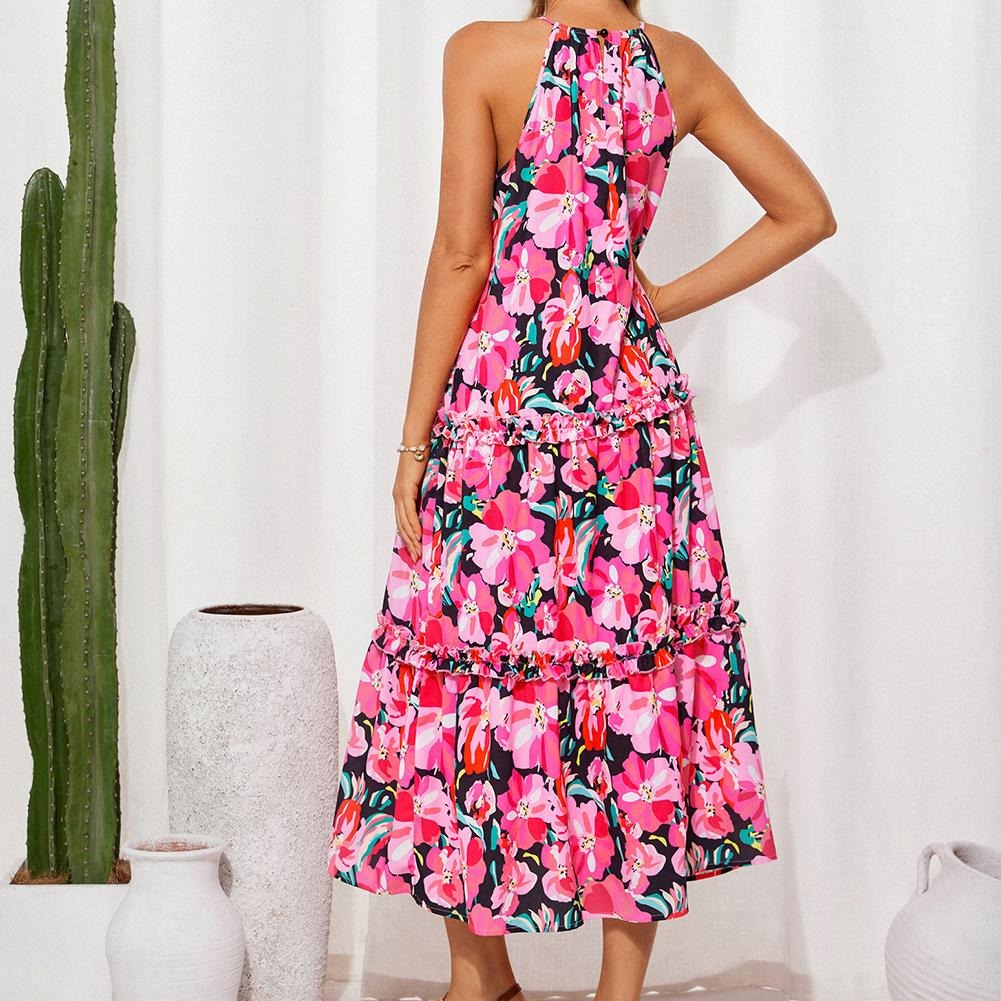 Liana Women's Floral Maxi Dress - flat lay