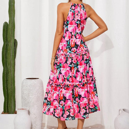 Liana Women's Floral Maxi Dress - flat lay