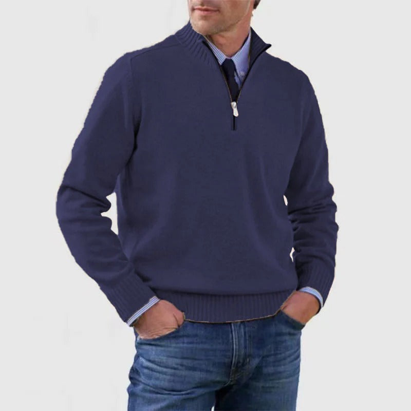 Caleb Men's Sweater - fabric and finish detail