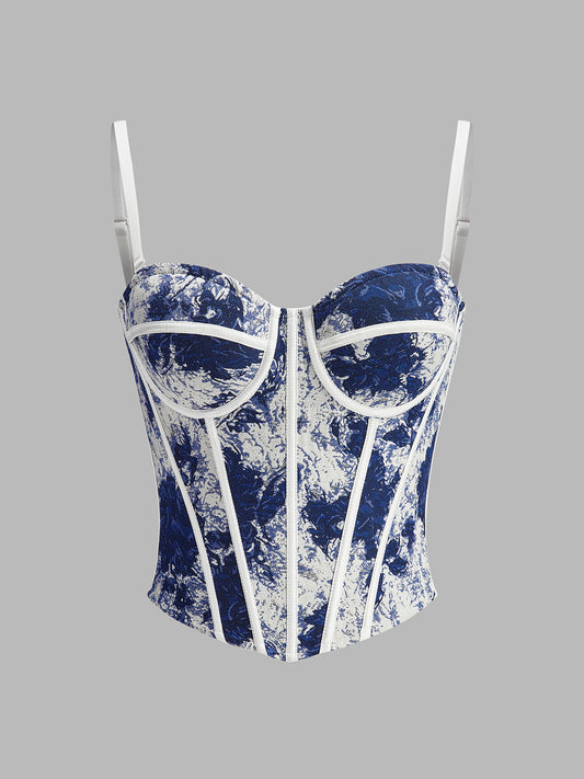 Nadia Women's Printed Corset Top - front view