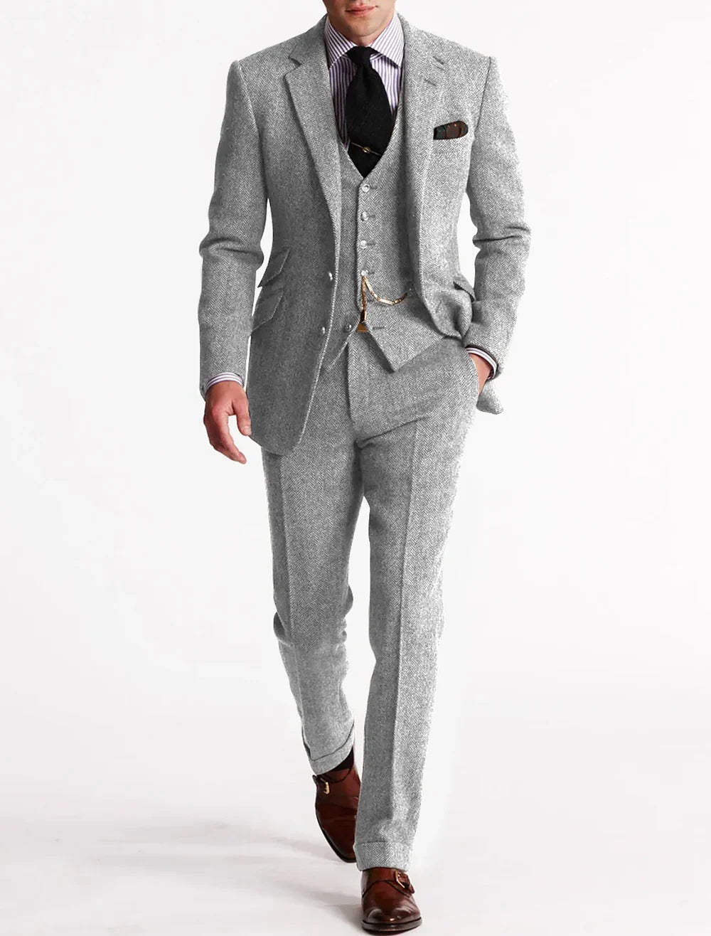 Ezra Men's Tuxedo Suit - full-length view
