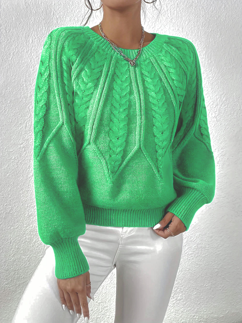 Tilda Women's Cable Knit Sweater | Raglan Sleeve
