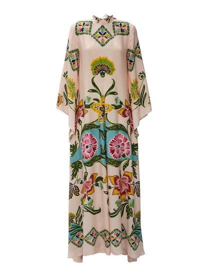Maya Women's Floral Maxi Dress - fabric and finish detail