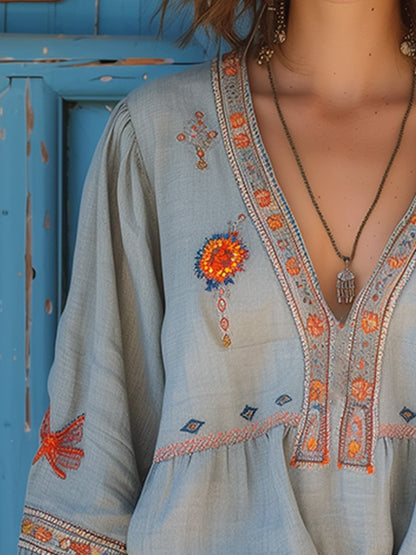 Anaïs Women's Blouse - fabric and finish detail