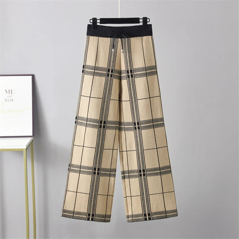 Edith Women's Plaid Trousers | Black, White