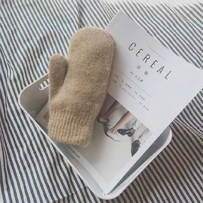 Kira Women's Knit Mittens - shown in use