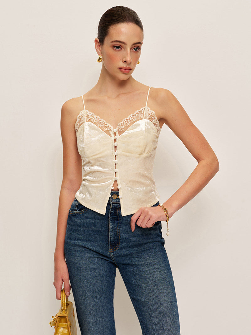Genevieve Women's Camisole | Velvet, Lace, Tulle