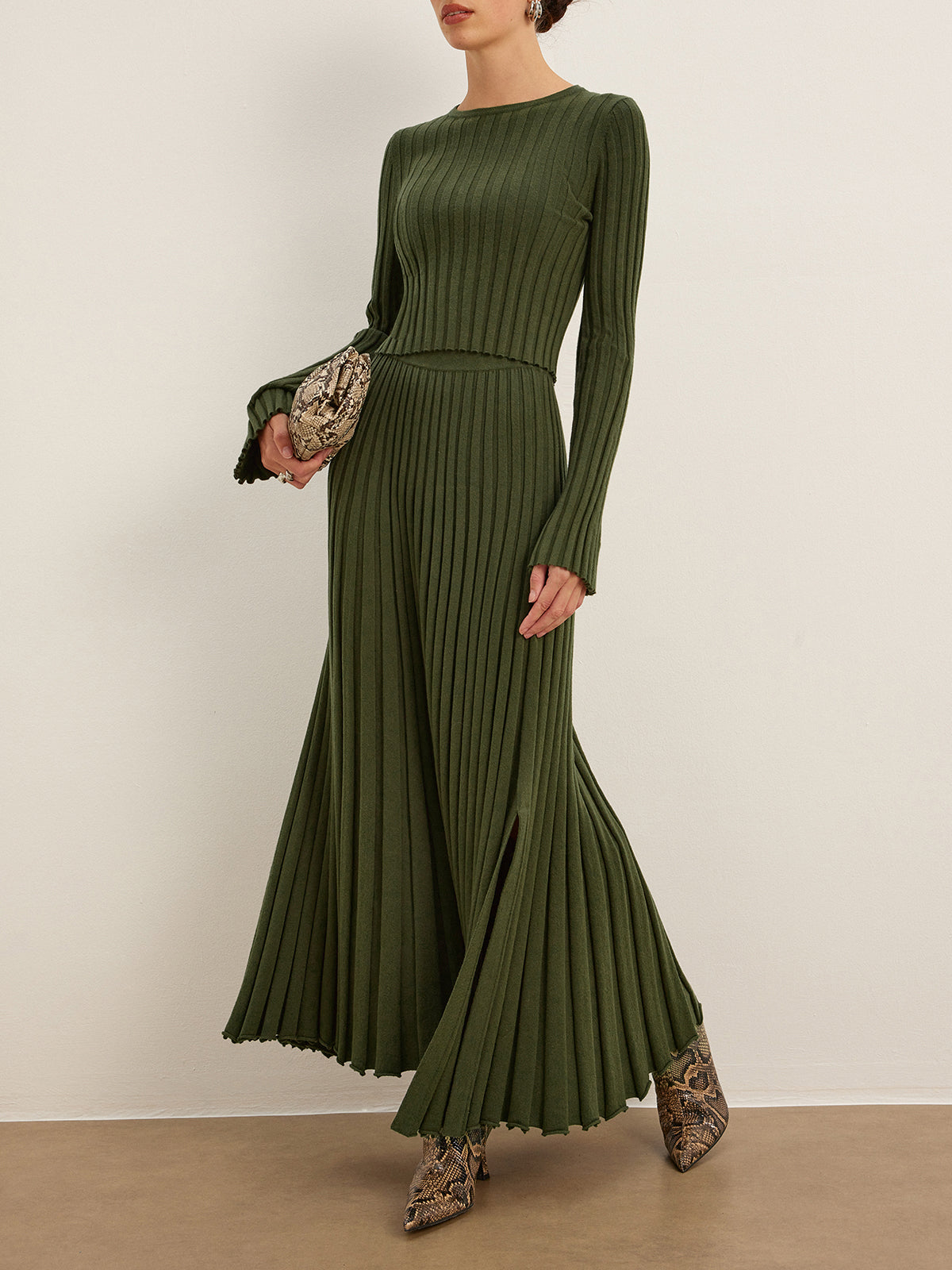 Nadia Women's Pleated Sweater - back view