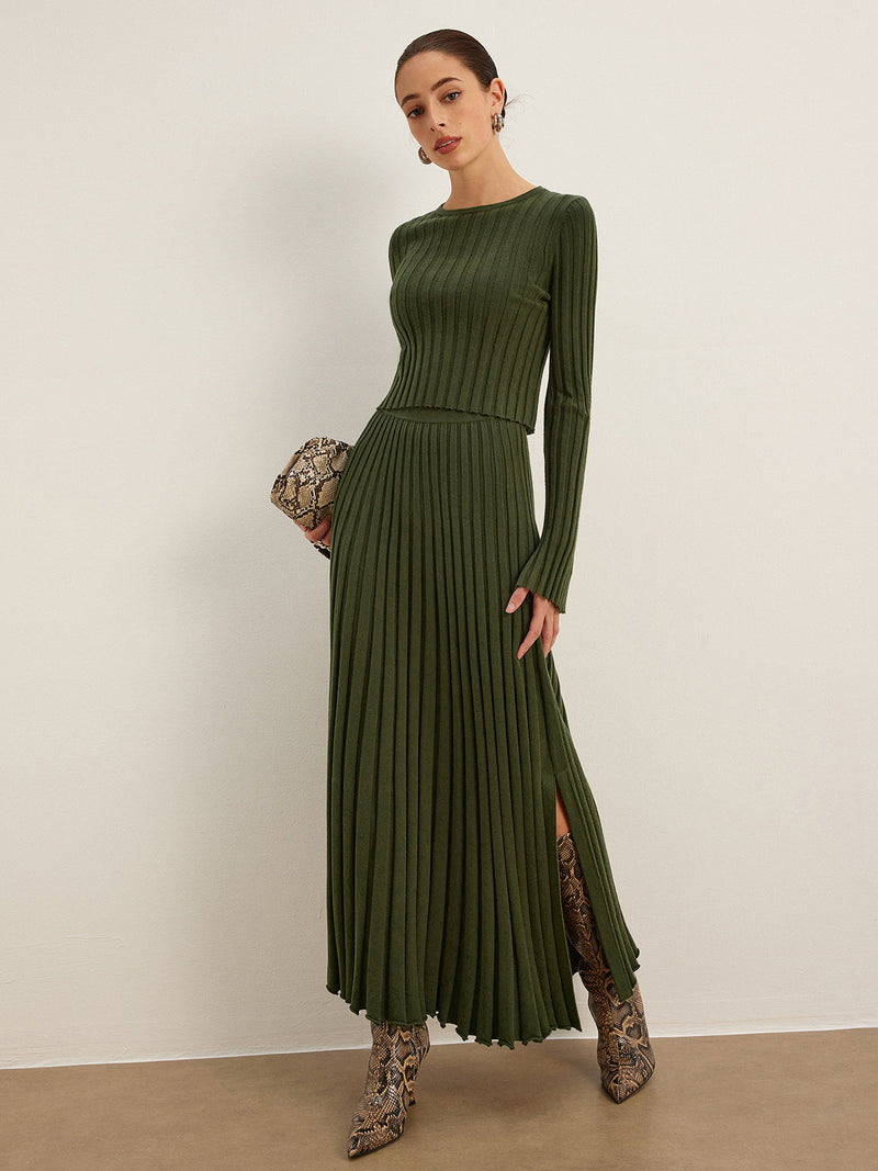Nadia Women's Pleated Sweater - front view