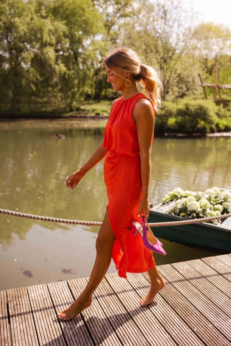 Uma Women's Midi Dress - fabric and finish detail