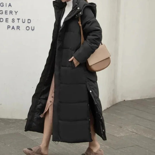 Nell Women's Quilted Coat - fabric and finish detail