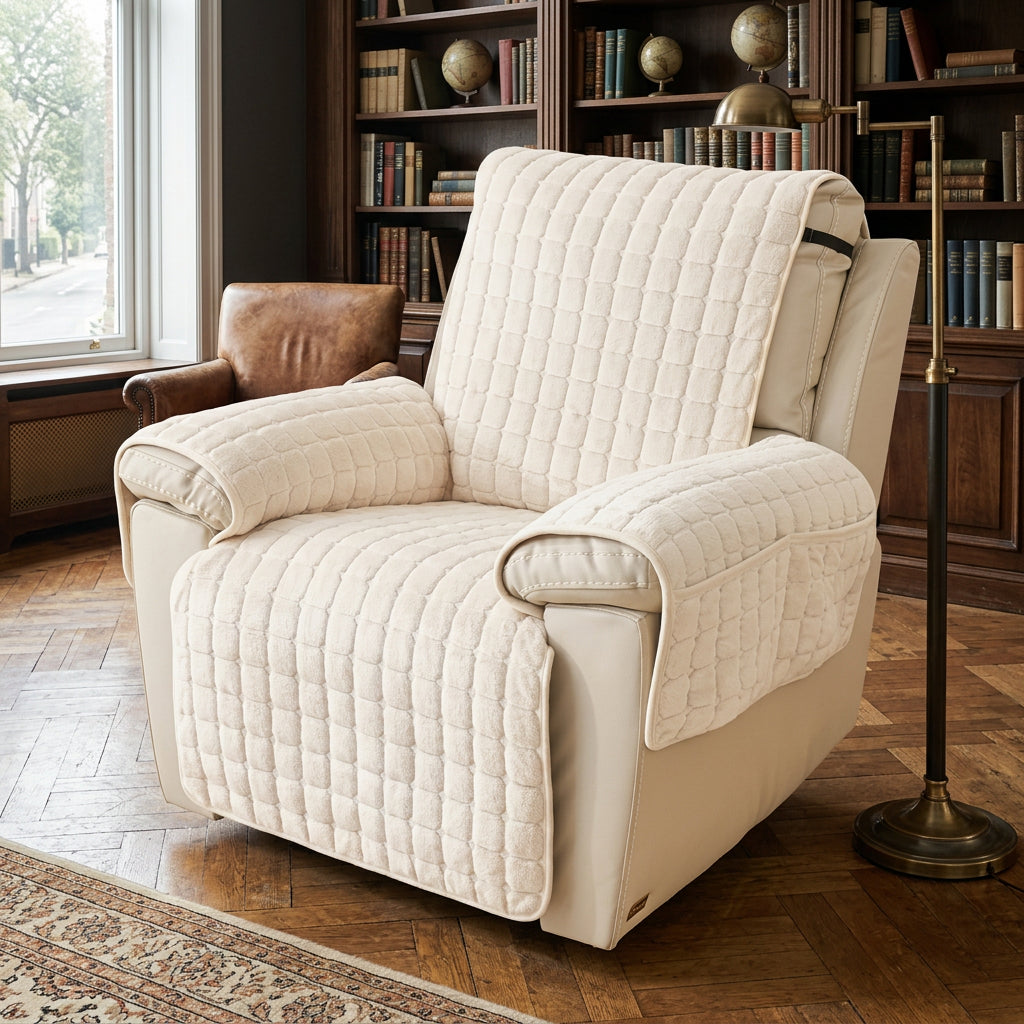 Quilted Recliner Chair Cover | Non-Slip Fit, Pet & Spill