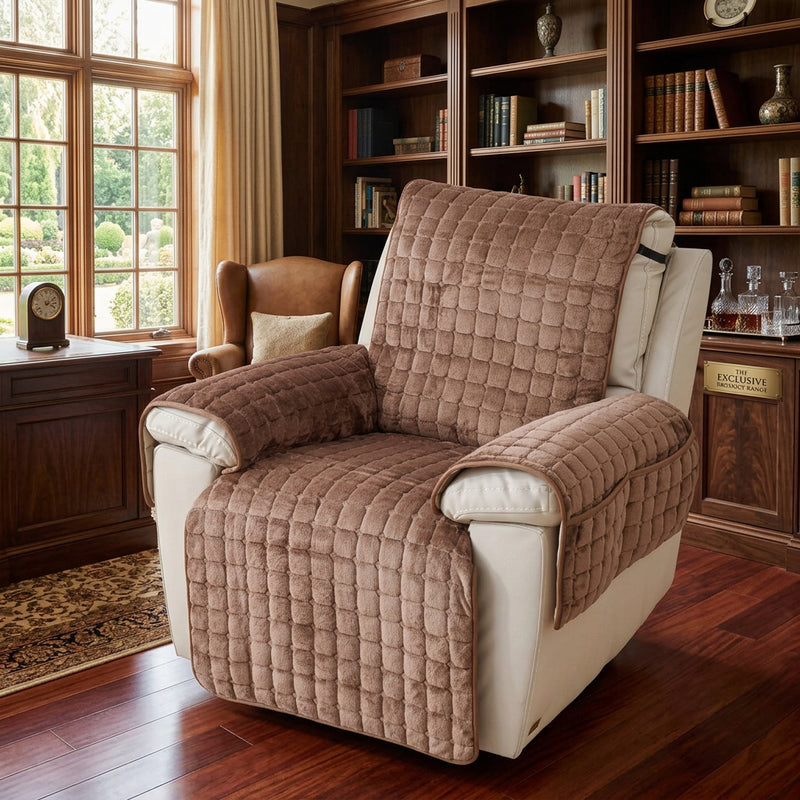 Quilted Recliner Chair Cover | Non-Slip Fit, Pet & Spill