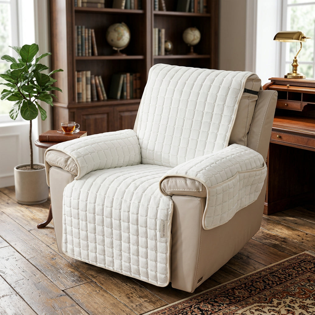 Quilted Recliner Chair Cover | Non-Slip Fit, Pet & Spill