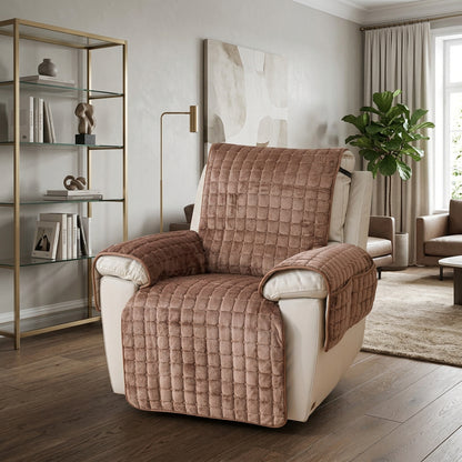 Quilted Recliner Chair Cover | Non-Slip Fit, Pet & Spill