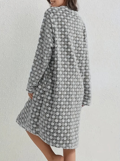 Freya Women's Robe - fabric and finish detail