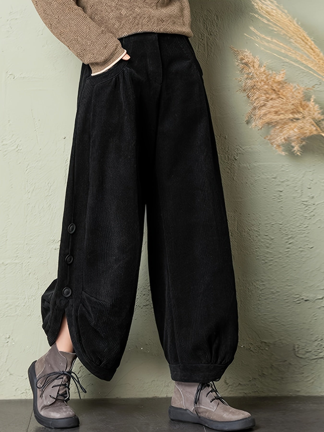 Noor Women's Corduroy Pant - full-length view