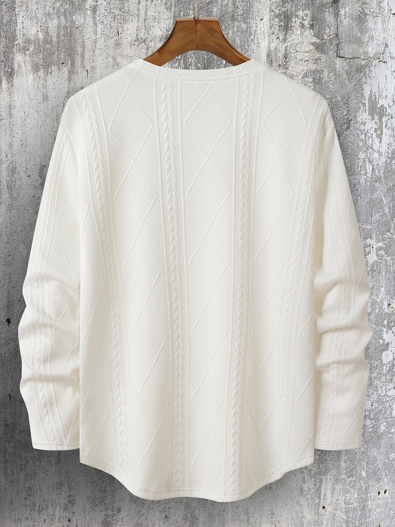 Ava Women's Cable Knit Knit Crewneck - styled view
