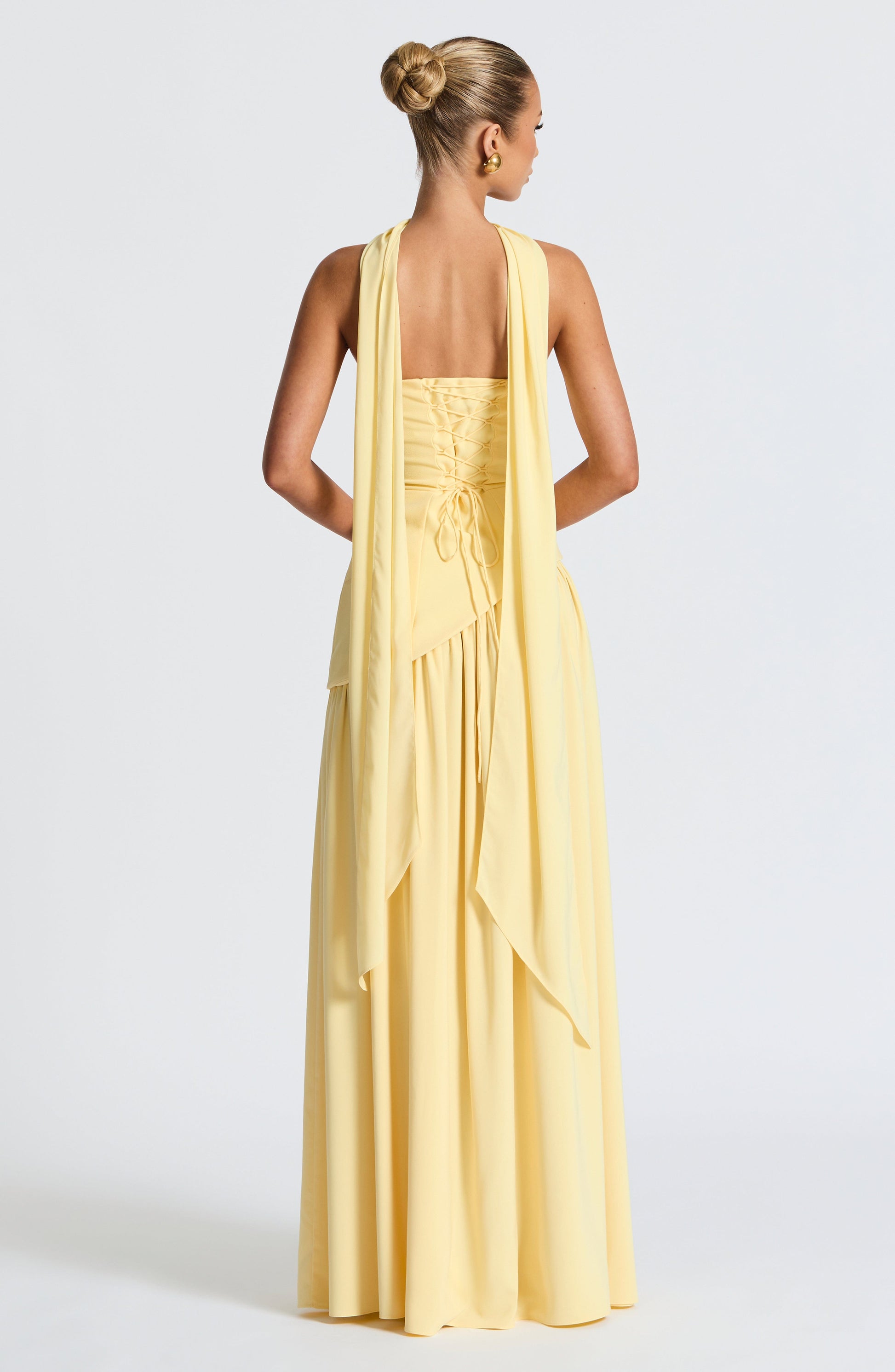 Vera Women's Asymmetric Maxi Dress - fabric and finish detail