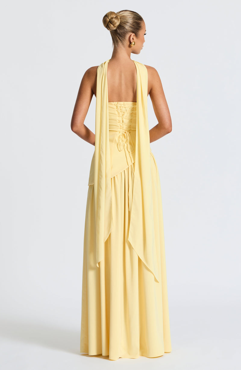 Vera Women's Asymmetric Maxi Dress - fabric and finish detail