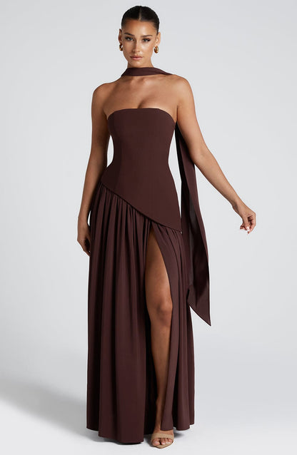 Vera Women's Asymmetric Maxi Dress - full-length view