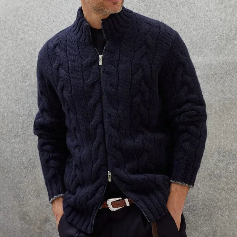 Casper Men's Cable Knit Sweater | Zip