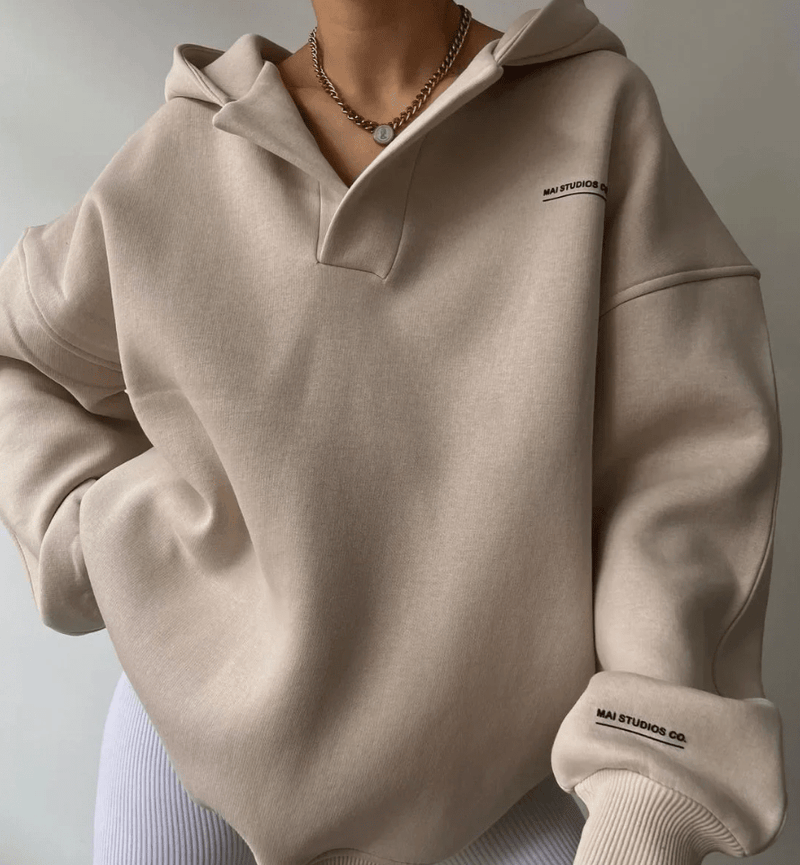 Ottilie Women's Oversized Sweater | Beige, Grey