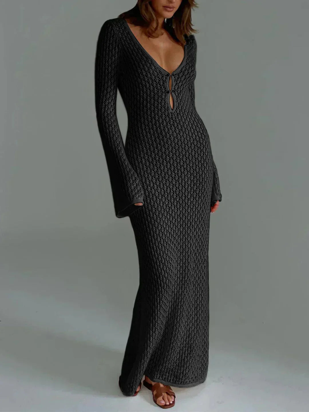 Kira Women's Crochet Maxi Dress - styled view