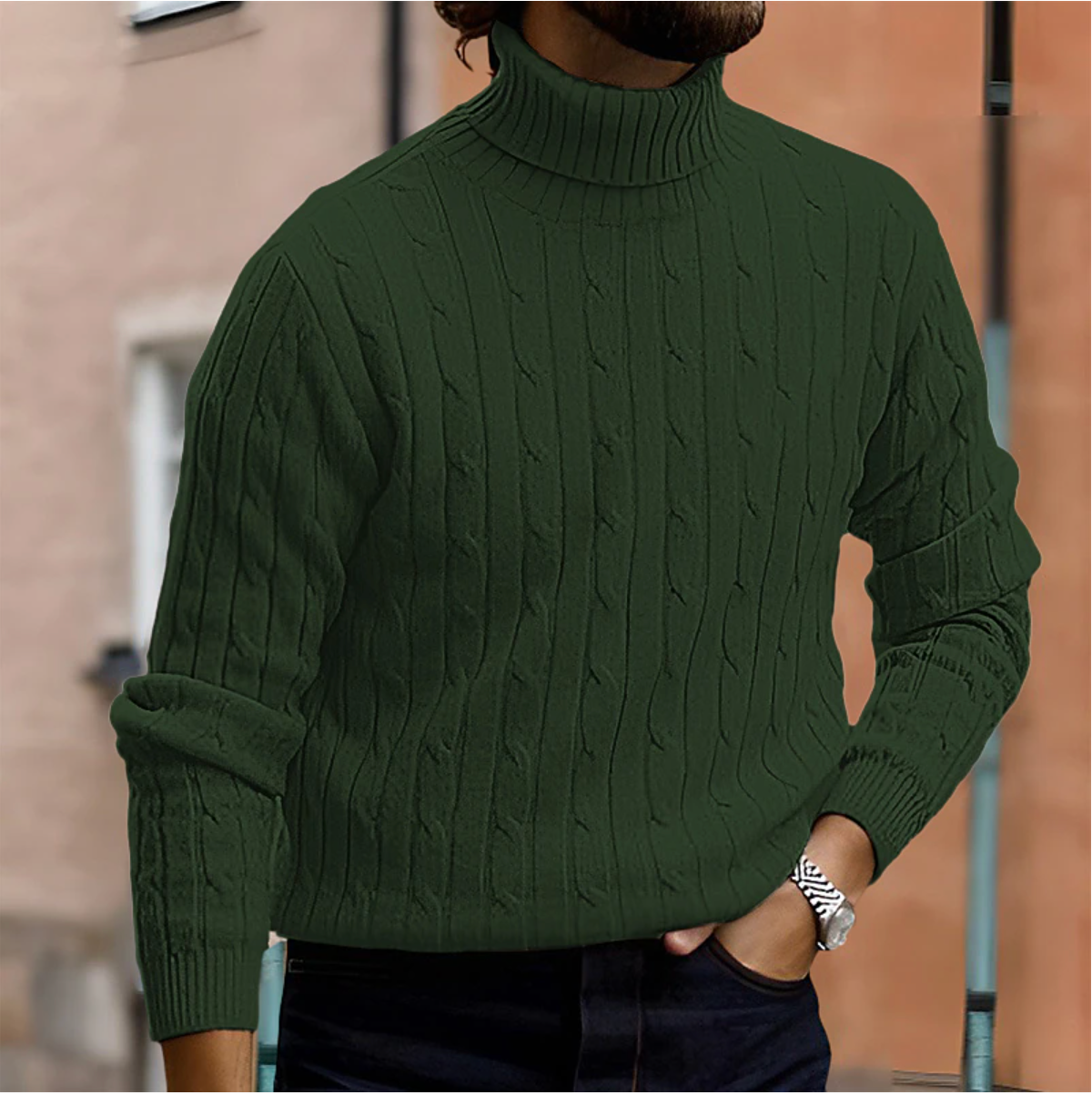 Owen Men's Sweater - fabric and finish detail