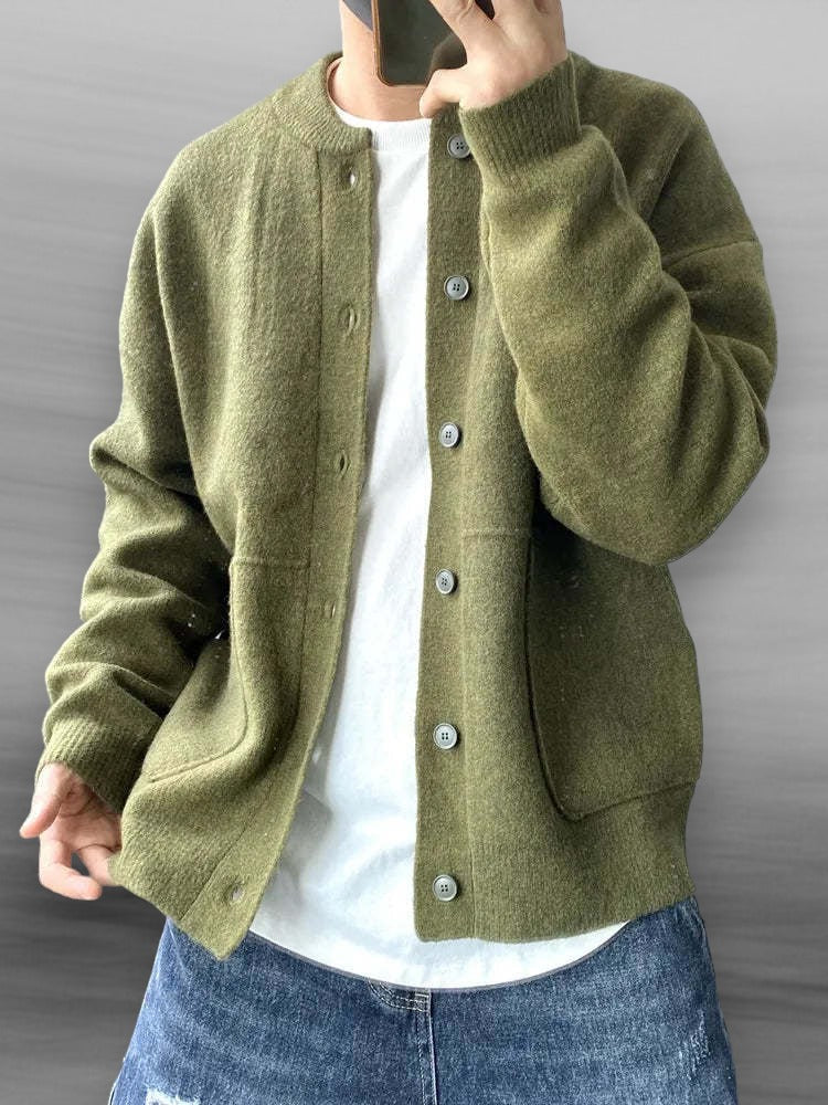 Reuben Men's Cardigan - fabric and finish detail