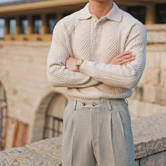 Ellis Men's Zip Polo - styled view