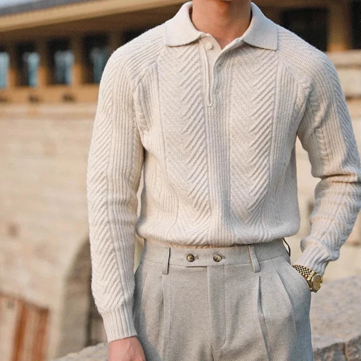 Ellis Men's Zip Polo - full-length view