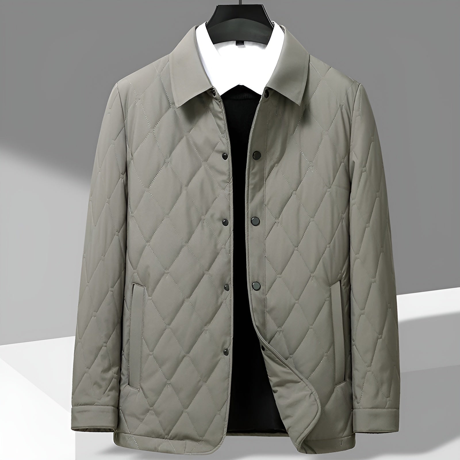 Ezra Men's Quilted Puffer Jacket - front view
