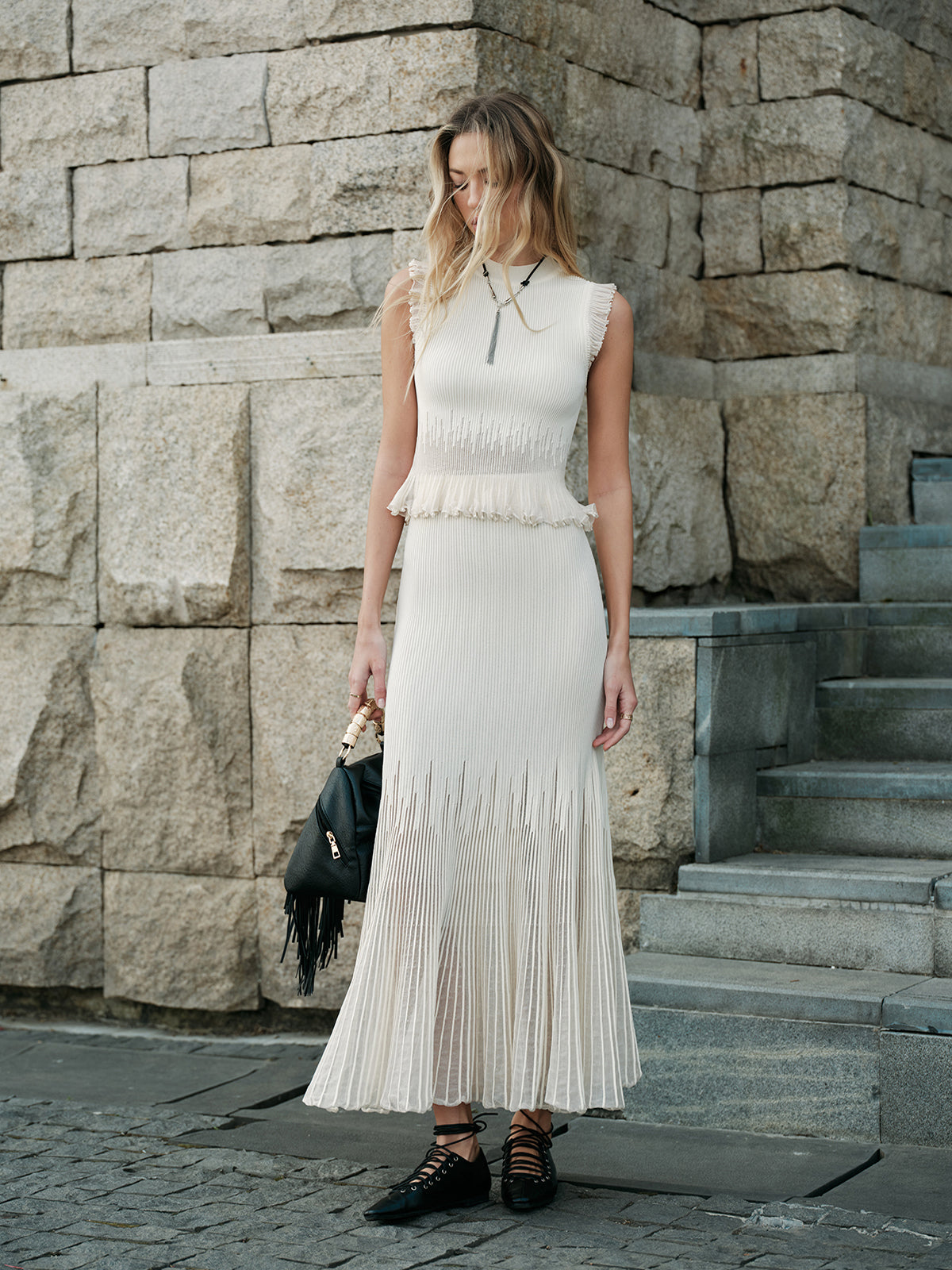 Wren Women's Pleated Skirt - fabric and finish detail