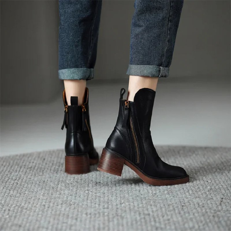 Talia Women's Block Heel Ankle Boots - back view
