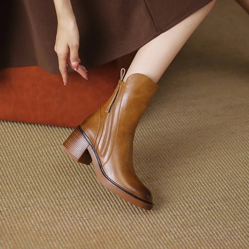 Talia Women's Block Heel Ankle Boots - full-length view