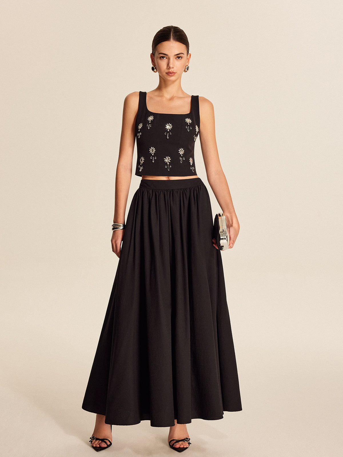 Rosa Women's Pleated Skirt - full-length view