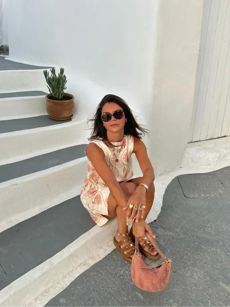 Harlow Women's Floral Mini Dress - shown in use