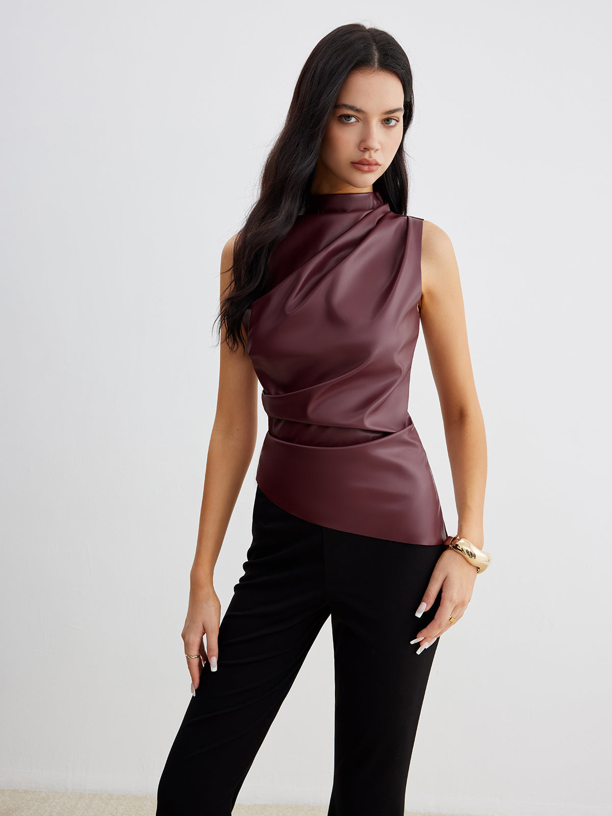 Sophie Women's Pleated Tank Top - back view